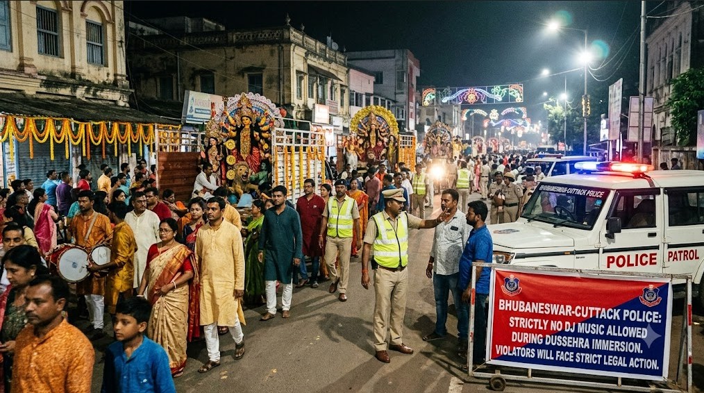 Bhubaneswar Police Ban DJ Music During Dussehra Immersion Processions, Warn of Strict Action
